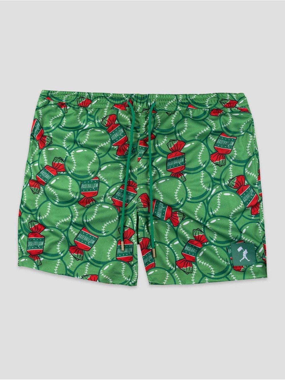 Kids' basballism bubblegum Green Baseball-Print Swim Shorts